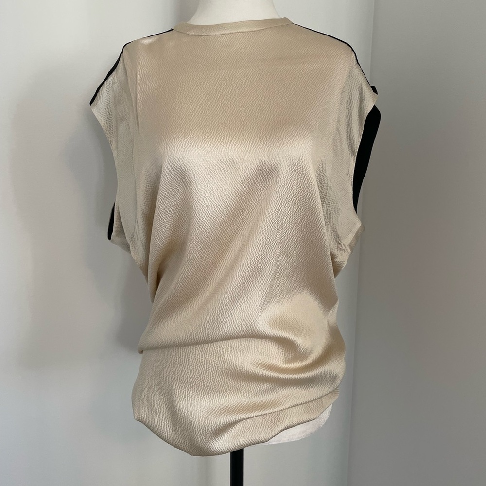 Helmut Lang Cream and Black Blouse